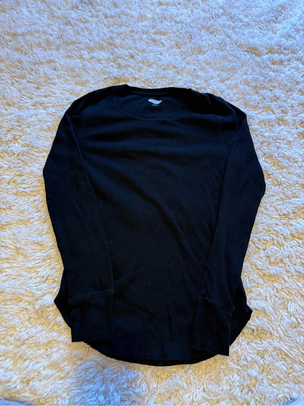 Women's Black Thermal Long-Sleeve Shirt